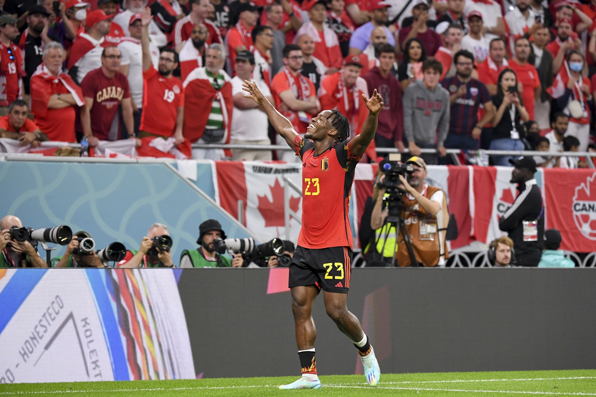 Belgium player celebrates