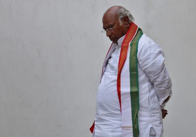 Mallikarjun Kharge, the newly elected chairman of the Indian National Congress, stands at his residence in New Delhi, India, 19 October 2022 (Photo: Reuters/Altaf Hussain).