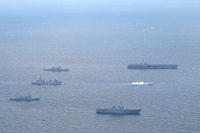 Navies of India, Japan, Australia, and the US deployed during Malabar quadrilateral naval exercise in the southern sea off Yokosuka in Japan 2022. (Photo: Reuters)