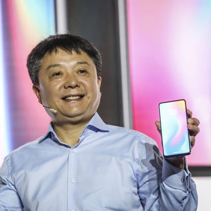 Wang Xiang, group president at Xiaomi Corp, leads a product launch at MWC Barcelona in Spain on February 24, 2019. Wang will retire from his position at the end of this year, but will continue to serve as a senior adviser of the company. Photo: Bloomberg 