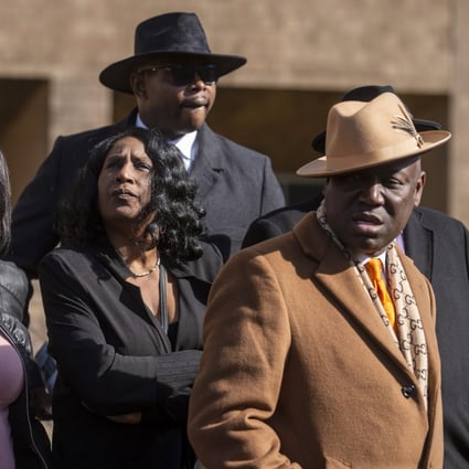 RowVaughn Wells, centre, the mother of Tyre Nichols, stands during a press conference after an indictment hearing for five former Memphis police officers charged in the death of her son at the Shelby County Criminal Justice Centre in Memphis, Tennessee on Frida. Photo: AP