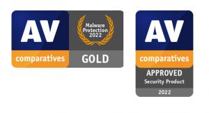 Awards with the inscription of category 2022 and the logo of AV-Comparatives.