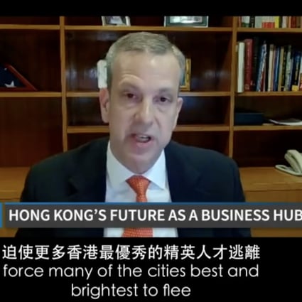 Gregory May, US consul general for Hong Kong and Macau, said in a video address for the Centre for Strategic and International Studies on January 25 that around 15,000 Americans have left Hong Kong in the past two years, amounting to 20 per cent of the diaspora in 2019. Photo: Twitter