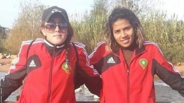 Dounia Tarkane and Ghizlane Chebbak on international football duty with Morocco