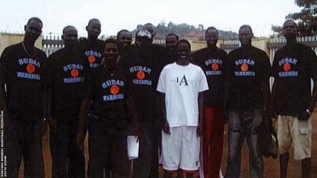 South Sudanese basketball players at an under-18s tournament in Uganda in 2008