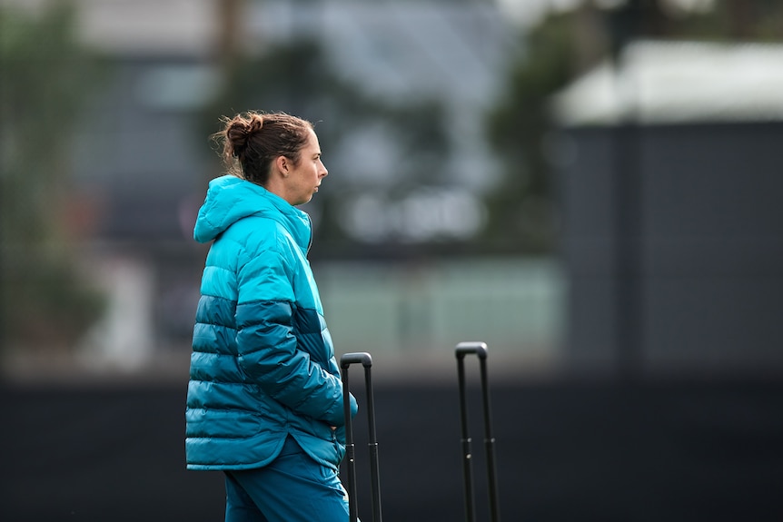 Alicia Edge in a Matilda's branded puffer and outfit. 