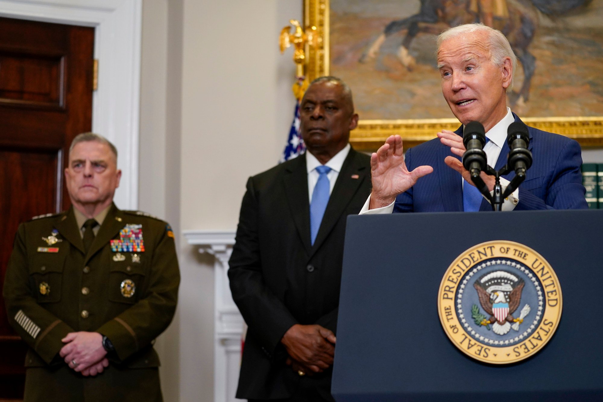 General Mark Milley (left) also served under President Joe Biden. Photo: AP