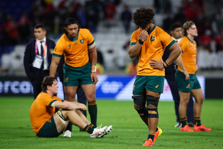 Wallabies players look sad