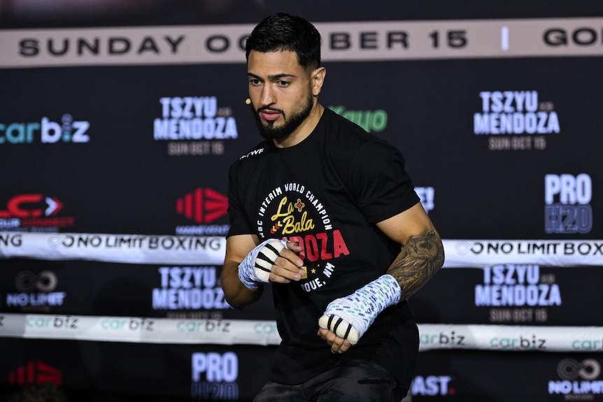 Brian Mendoza moves at an open workout