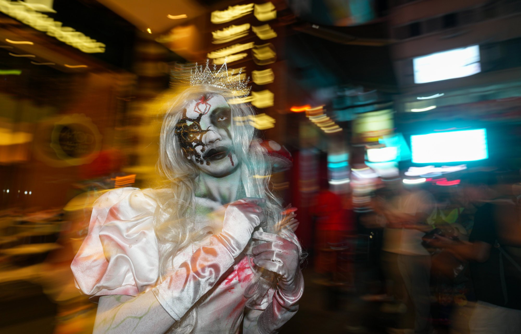 The Tourism Board prepared for Halloween by setting up selfie spots at public transport locations. Photo: Sam Tsang