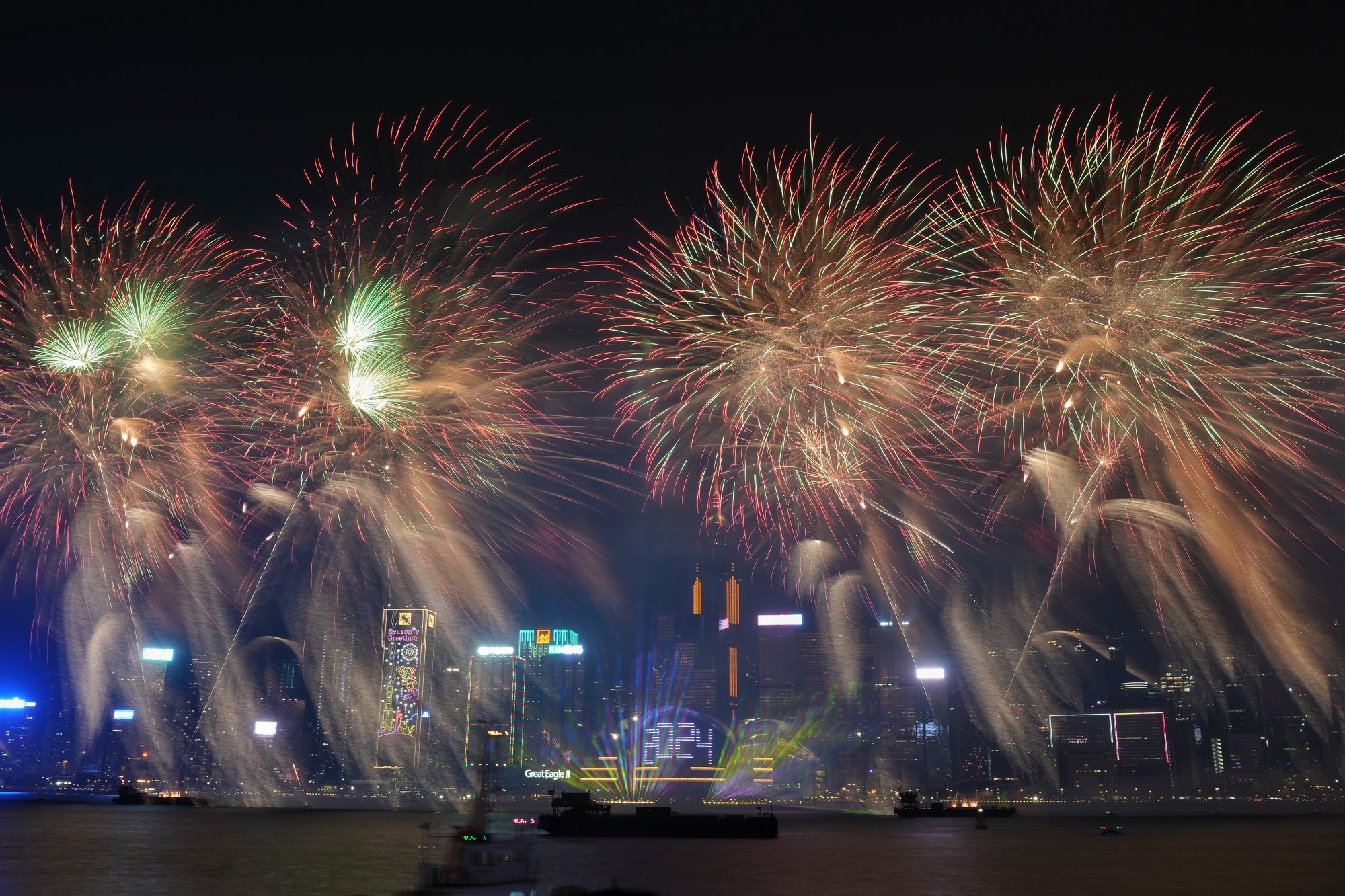 The fireworks display lasted 12 minutes and started at midnight. Photo: Elson LI