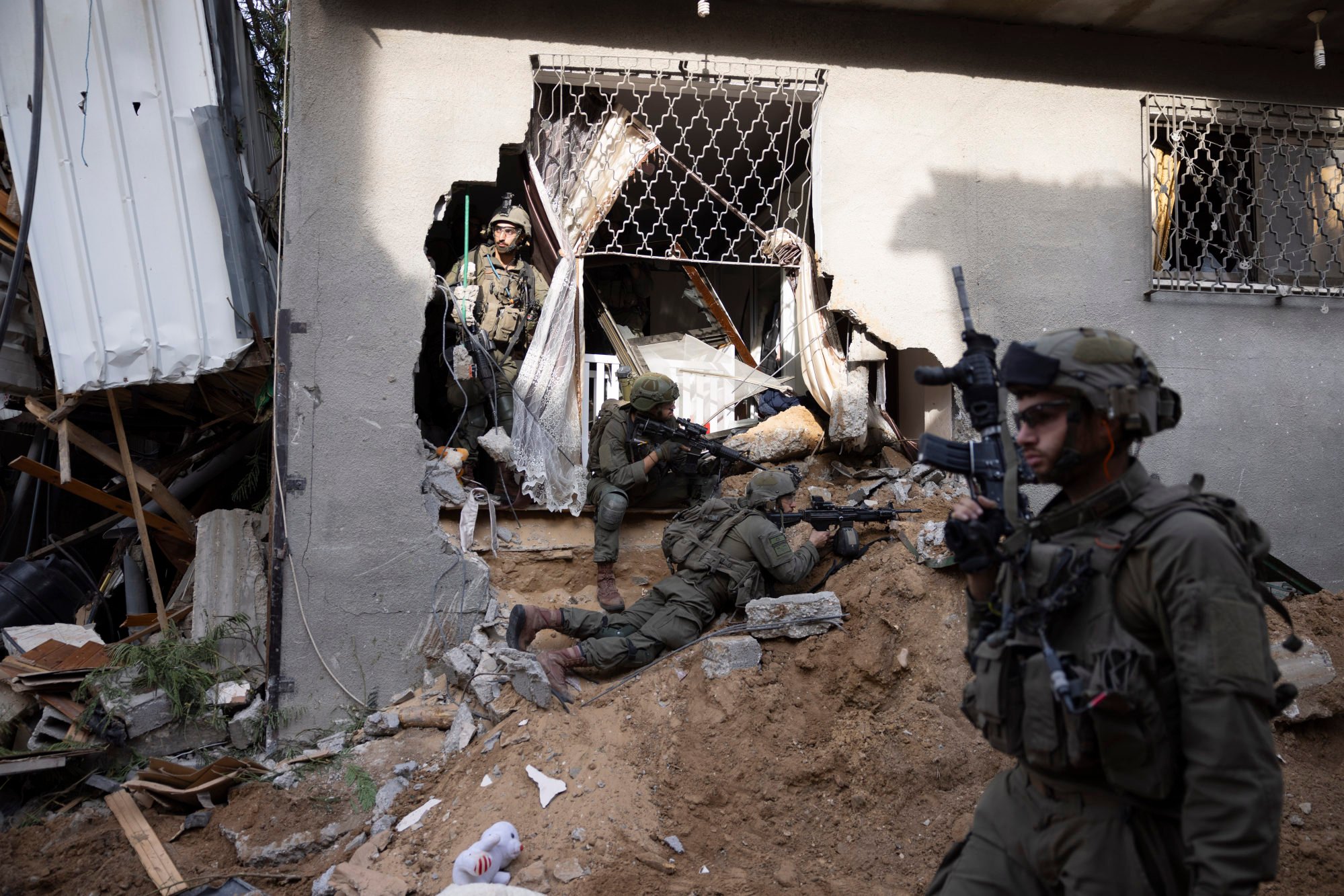 Israeli soldiers take part in a ground operation in Gaza City’s Shijaiyah neighbourhood. Photo: AP