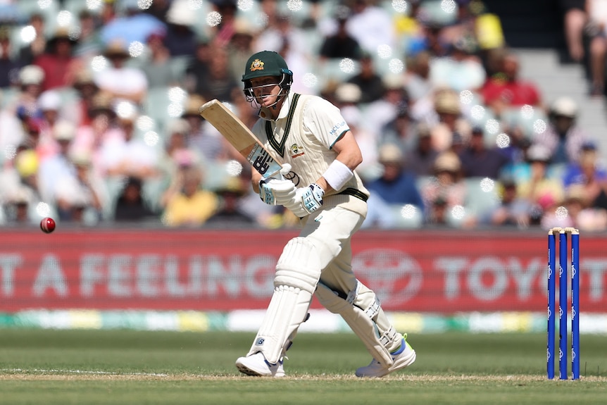 Steve Smith plays a shot to the leg side