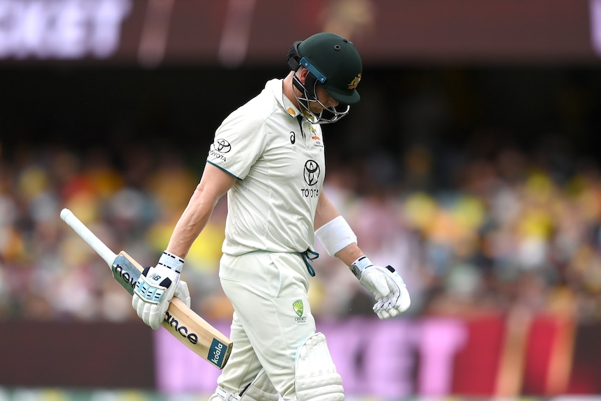 Steve Smith walks off with his head down