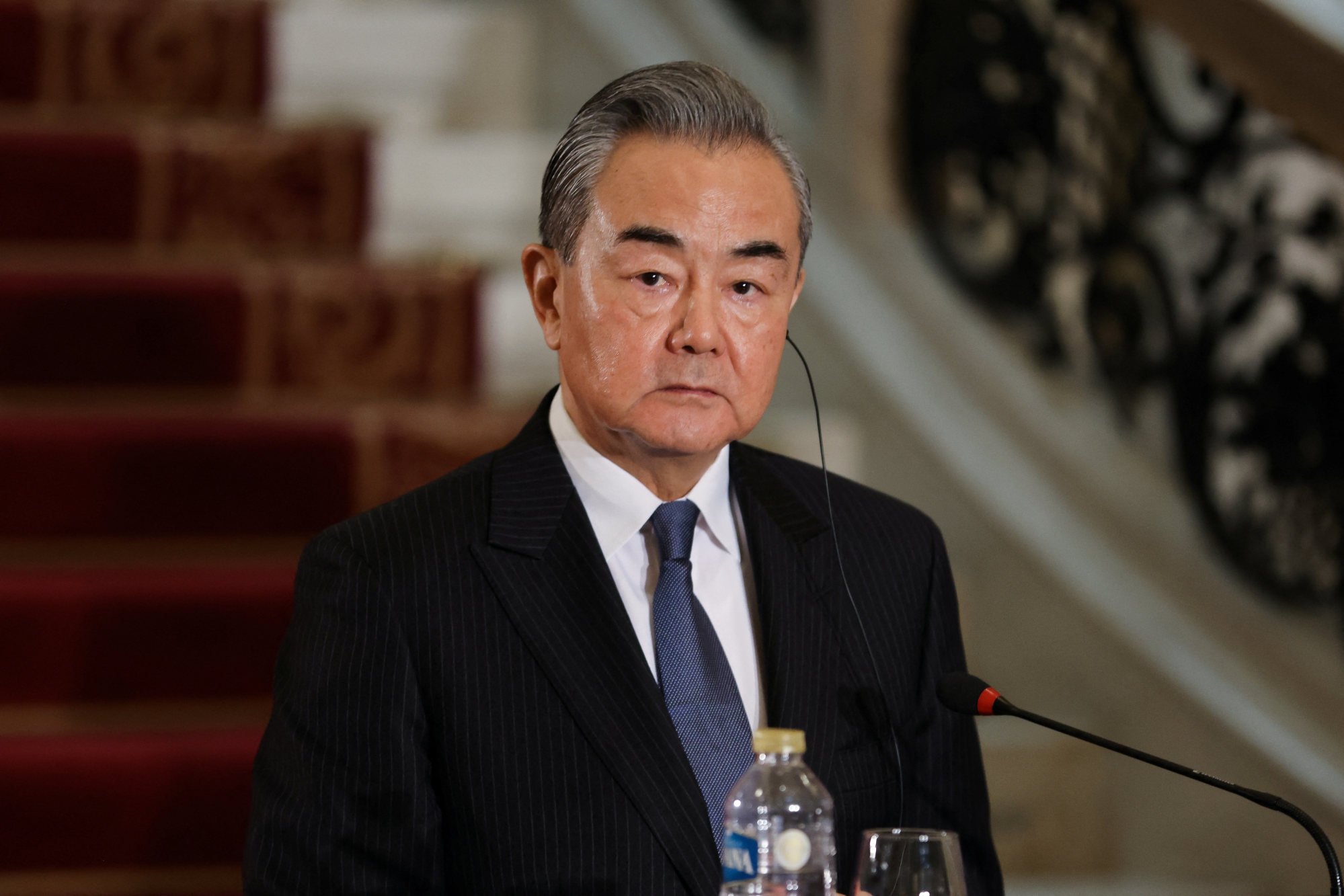 Chinese Foreign Minister Wang Yi in Cairo, Egypt. Photo: Reuters