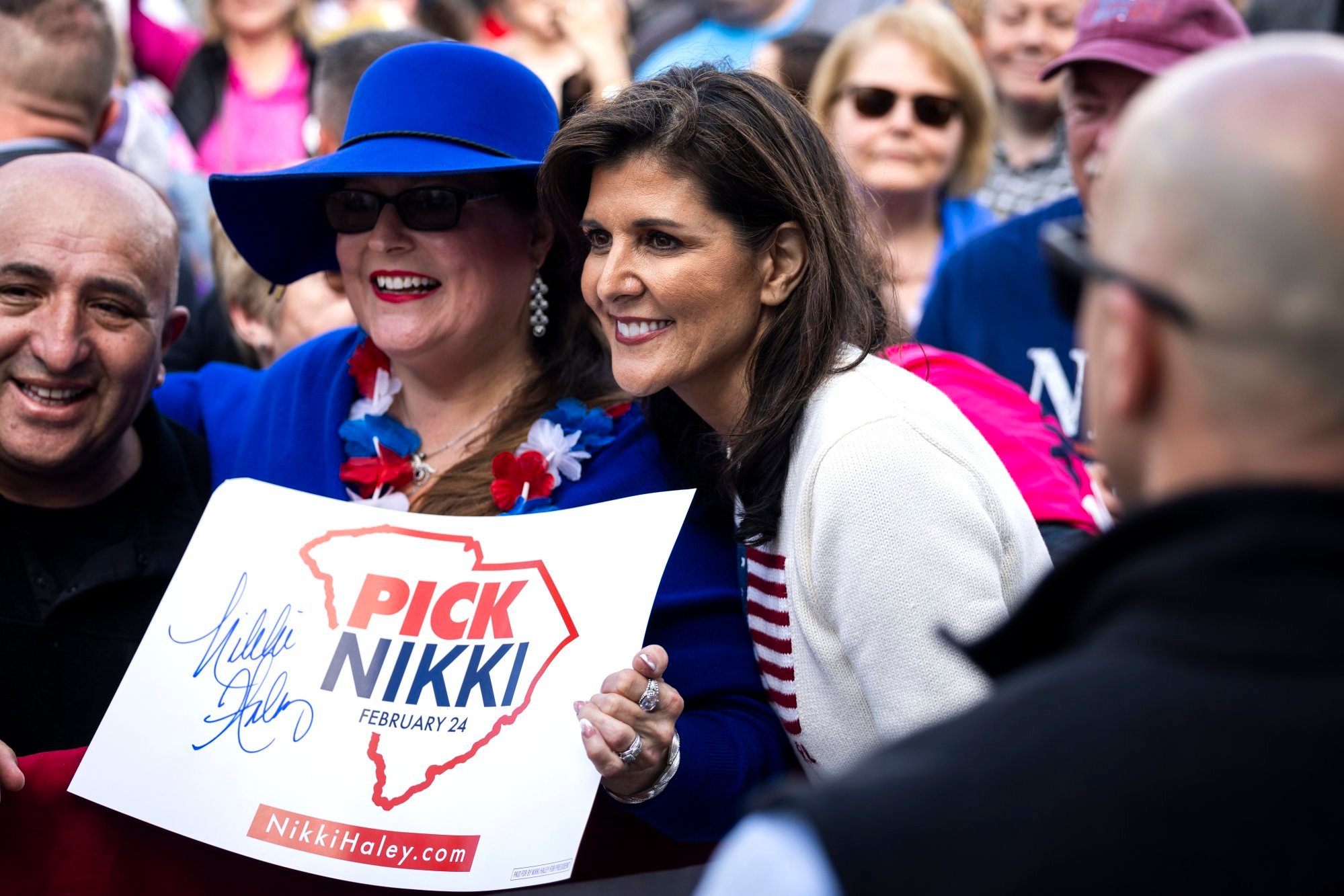 US Republican presidential candidate Nikki Haley greets supporters at a campaign stop in Moncks Corner, South Carolina, on Friday. Photo: EPA-EFE