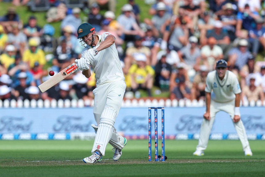 Cameron Green hits a shot