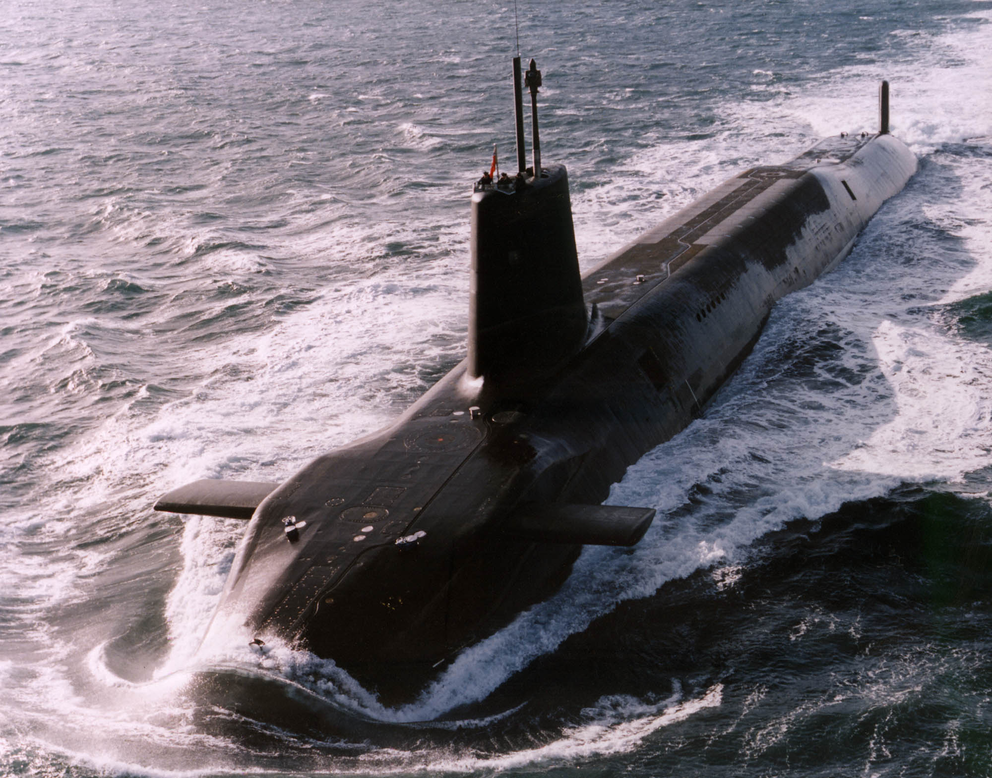 HMS Vanguard was under the surface but was not hit by the 44ft missile as it plunged back into the Atlantic