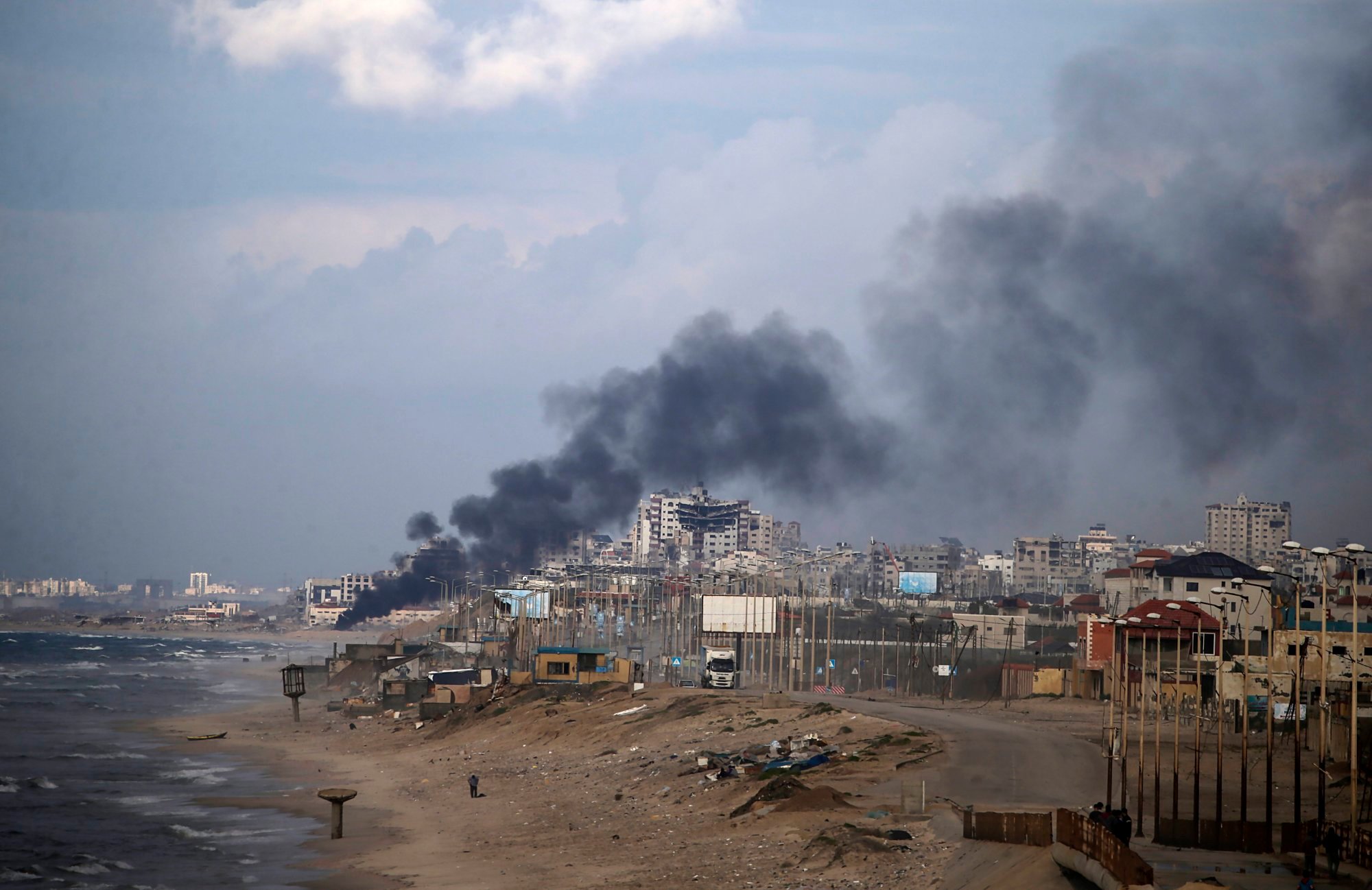 Smoke rises during an Israeli military operation in northern Gaza on Sunday. Photo: EPA-EFE