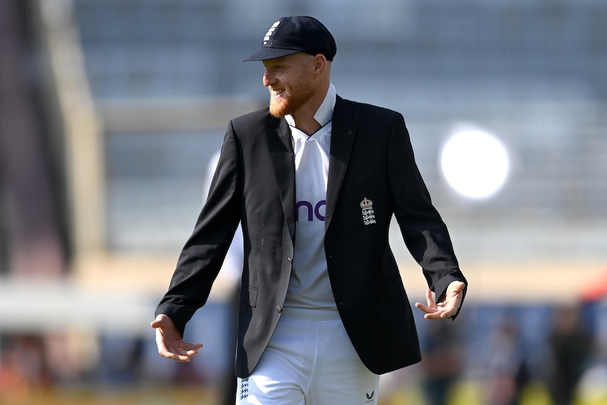 Ben Stokes shrugs his shoulders