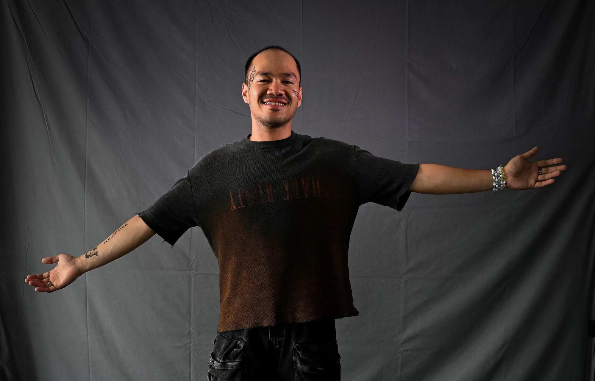 Renzo Gonzales, from the Philippines, said Taylor Swift taught him that “love can be a rainbow”. Photo: AFP