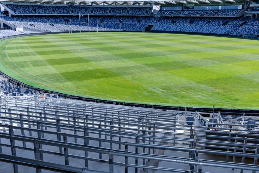 A photo of a stand in construction