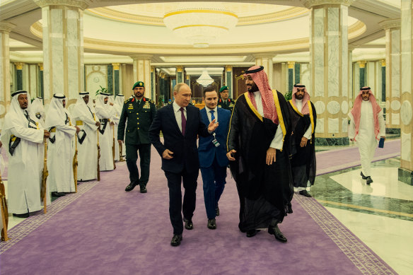 Russian leader Vladimir Putin visits MBS in Riyadh in December.