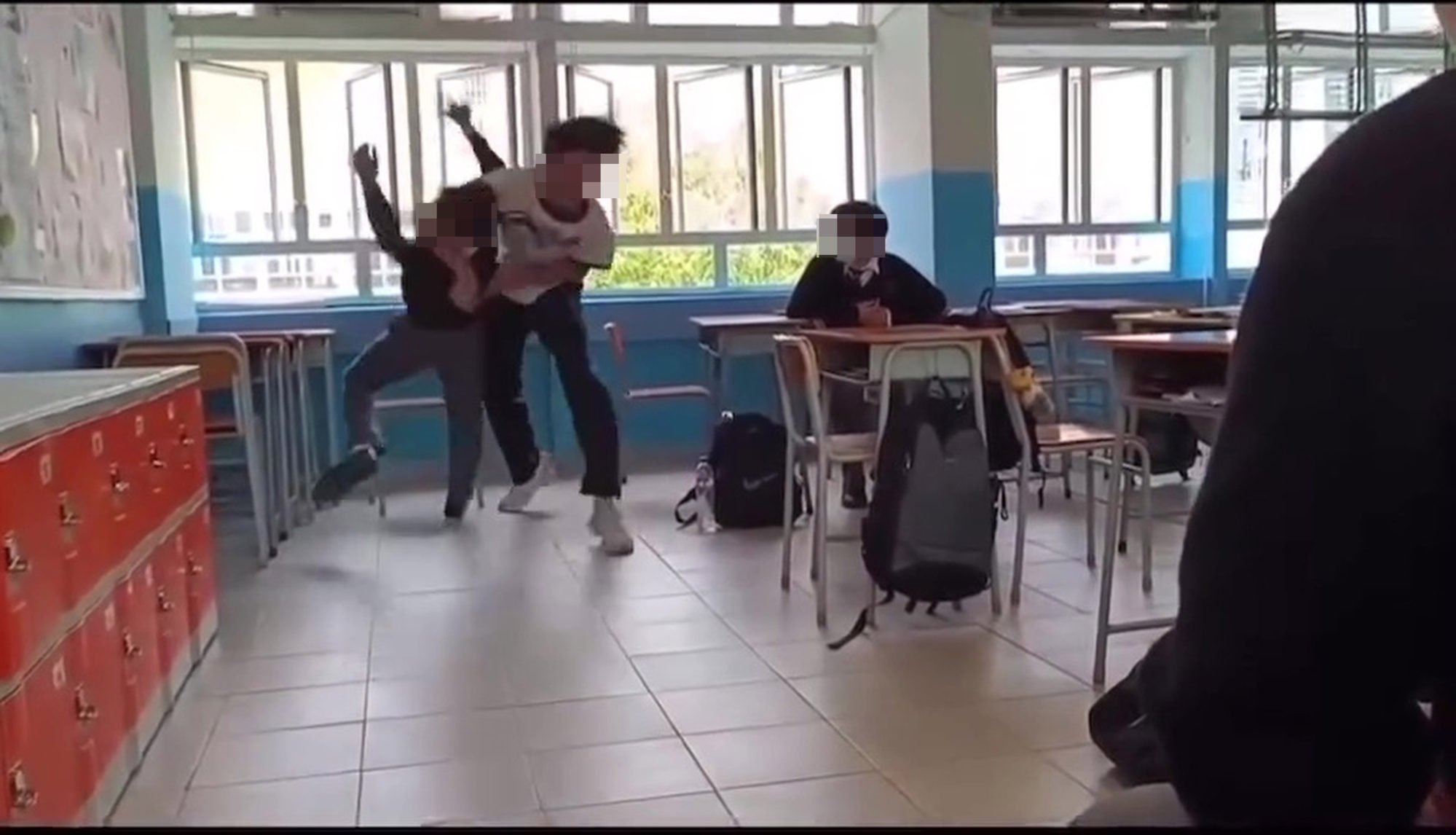 A screen capture from the viral video. The Education Bureau says it is highly concerned about the incident. Photo: Handout