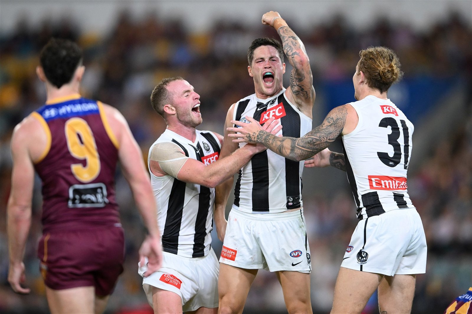 Jack Crisp celebrates a goal