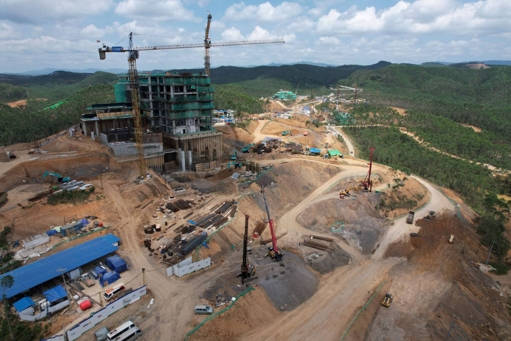 The presidential palace under construction at the new national capital Nusantara in Penajam Paser Utara, Indonesia, in September 2023. Photo: Bloomberg