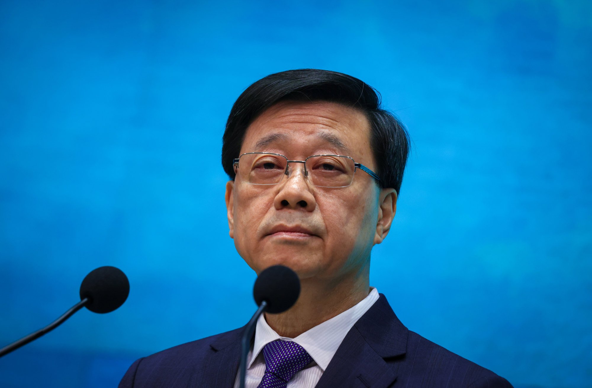 Chief Executive John Lee says he is glad residents are changing their behaviour since the start of the ban last Monday. Photo: Yik Yeung-man