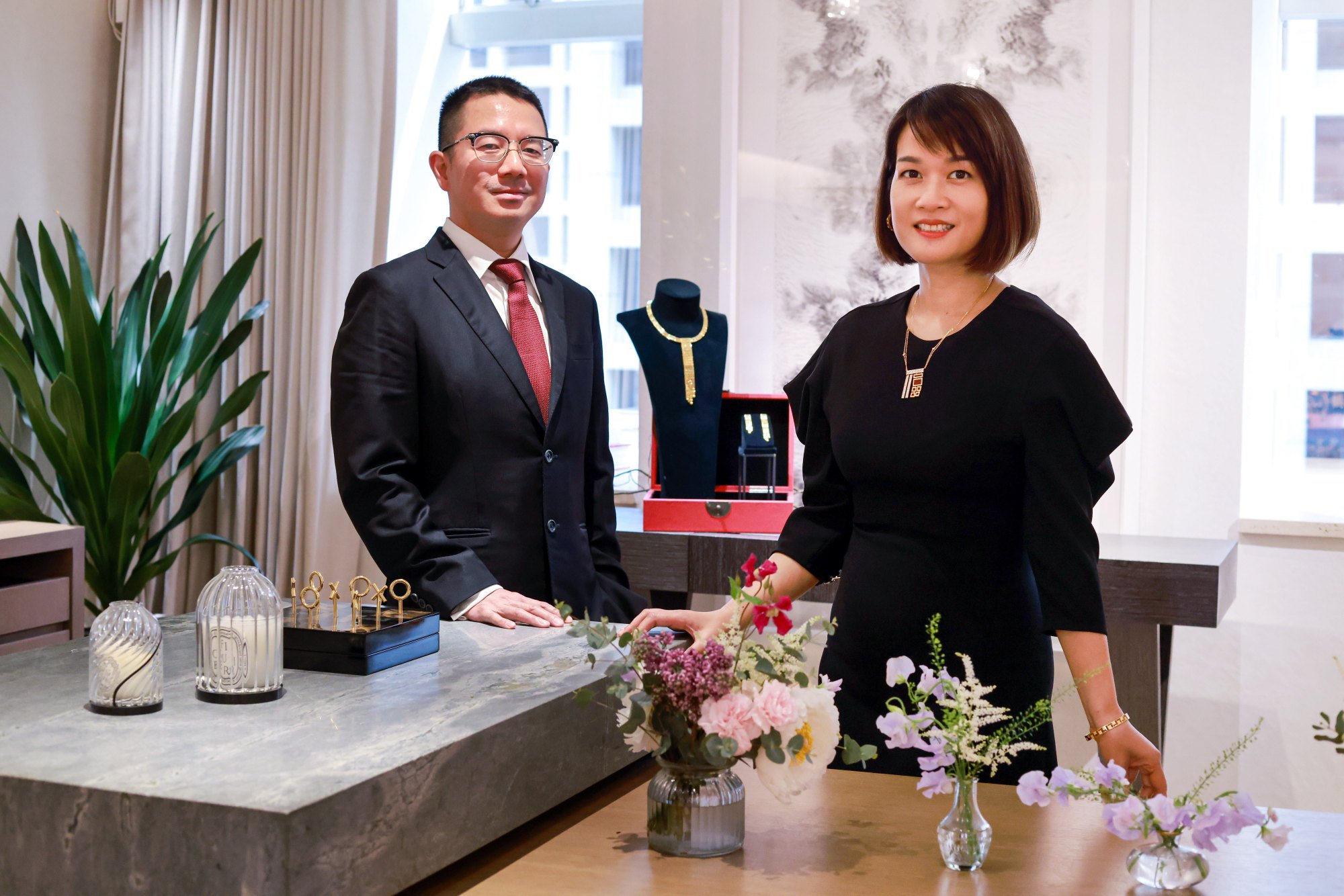 The Chow Tai Fook Jewellery Group’s Conroy Cheng and Sonia Cheng. Photo: May Tse