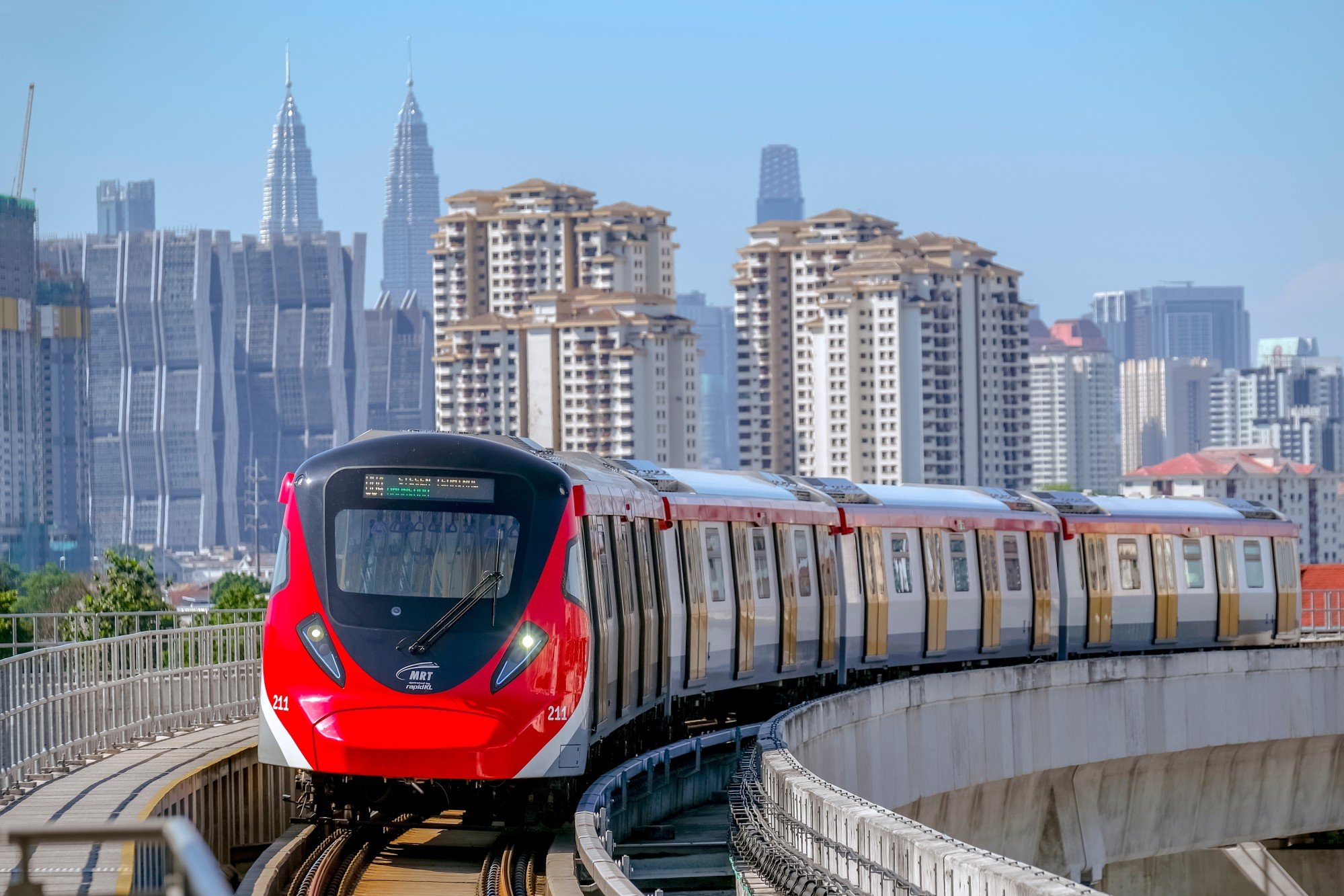 A Mass Rapid Transit train in Malaysia. Even taking public transport can be punitively expensive for low-earning new graduates in the Southeast Asian nation. Photo: Shutterstock