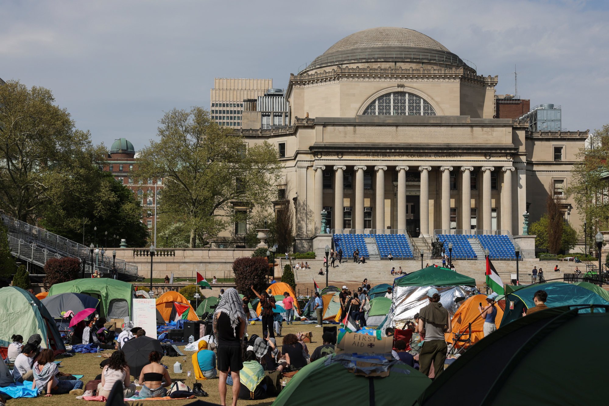 A protest encampment at Columbia University. Photo: Reuters