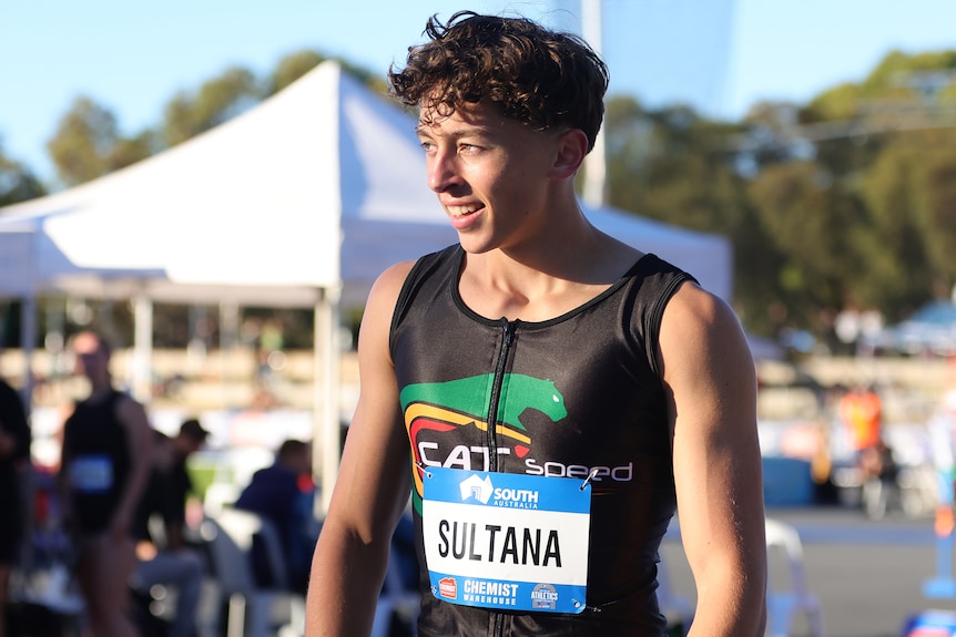 Sebastian Sultana smiles after a race