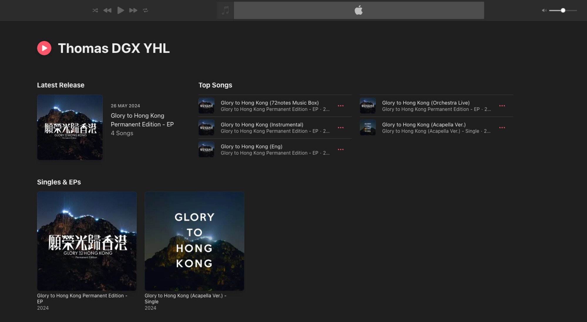 The unofficial anthem of the 2019 protests is again available on Spotify and Apple Music. Photo: Handout