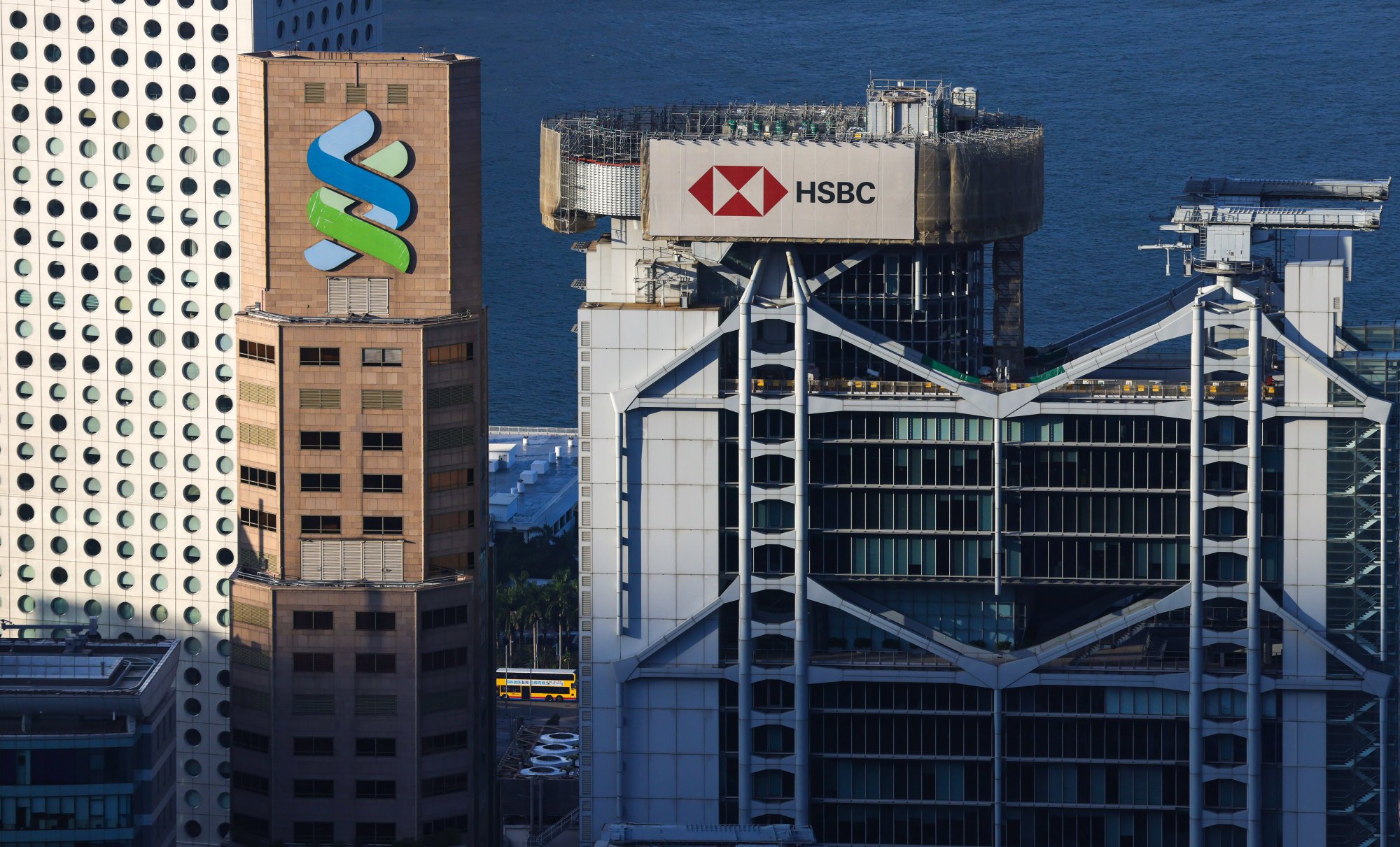 A view of HSBC’s and Standard Chartered’s buildings in Hong Kong’s Central district. Photo: Nora Tam