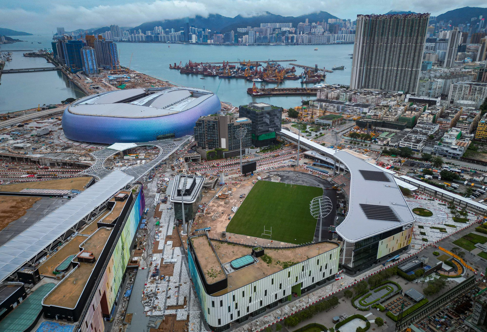 The Kai Tak Sports Park in Kowloon takes shape. Photo: Eugene Lee