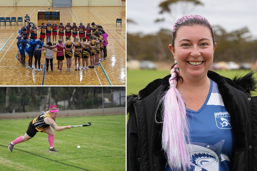 Football players in yellow jerseys stand in a circle