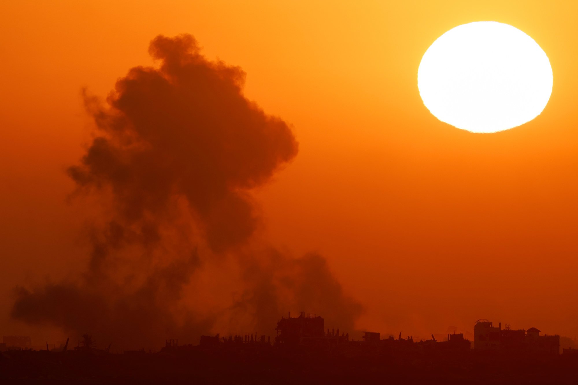 An explosion is seen following an Israeli air strike in Gaza on June 2. The months-long conflict will prove a major hurdle to implementing the IMEC project. Photo: Reuters