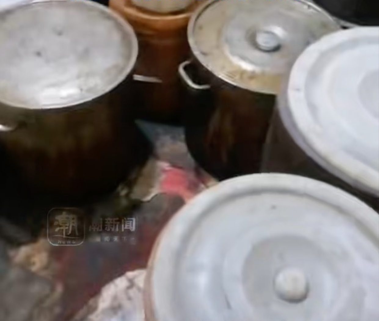 Pictures such as the one above revealed the poor hygiene conditions at a processing plant of the supermarket chain. Photo: Weibo