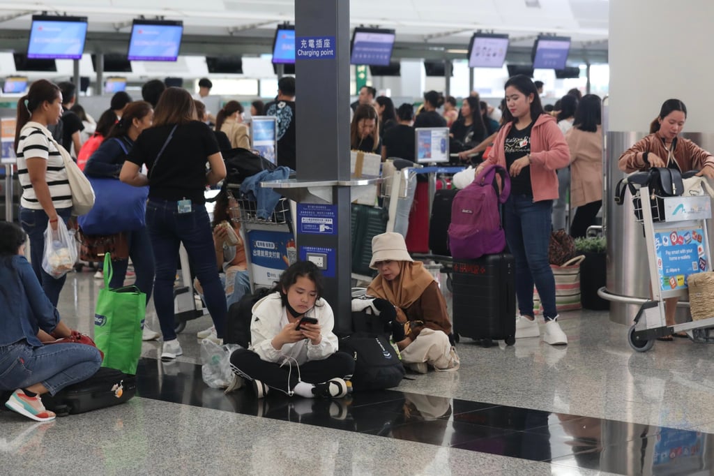 The global tech outage affected many airlines’ operations over the weekend at the Hong Kong International Airport. Photo: Xiaomei Chen