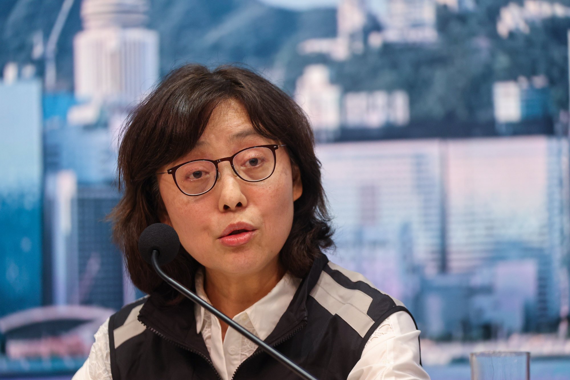 Bernadette Linn Hon-ho, secretary for development, attends a press conference at Central Government Office in Tamar on September 10, 2023. Photo: Edmond So