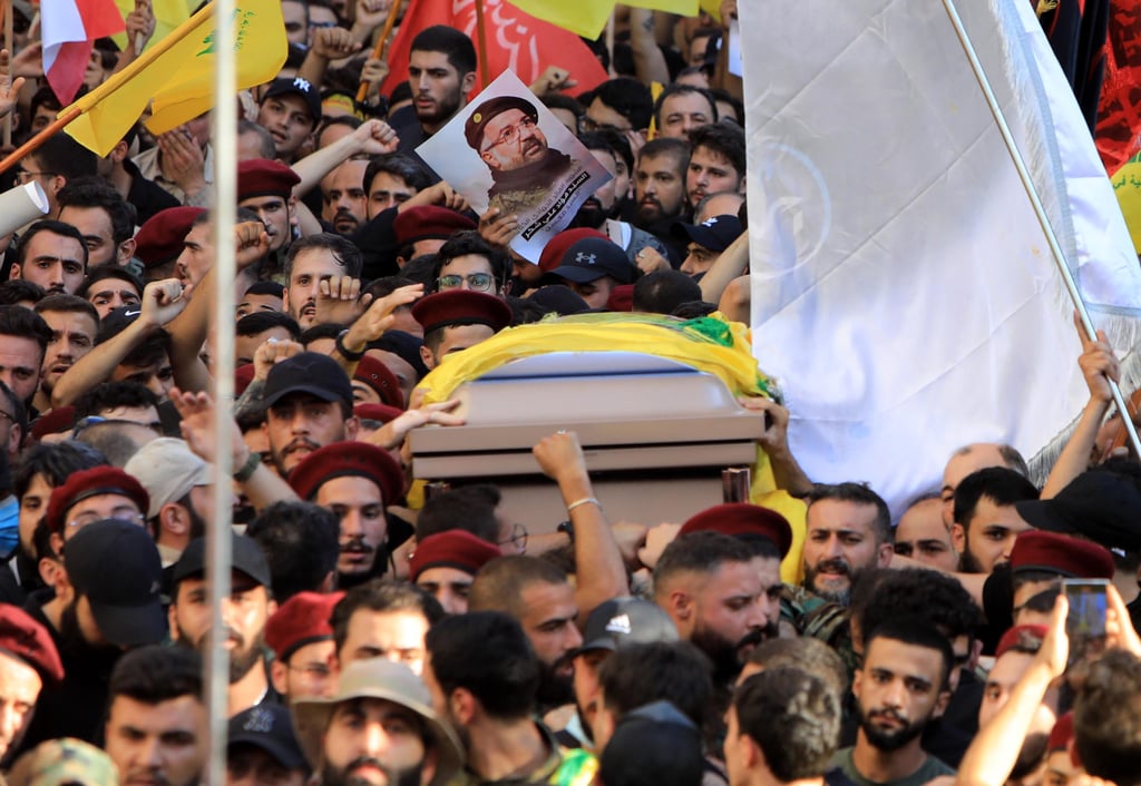 Supporters attend the funeral of Fuad Shukr in Beirut, Lebanon on Thursday. Hezbollah Secretary General Sayyed Hassan Nasrallah announced that Hezbollah will avenge the assassinations of Shukr and Hamas Politburo Chief Ismail Haniyeh. Photo: Xinhua