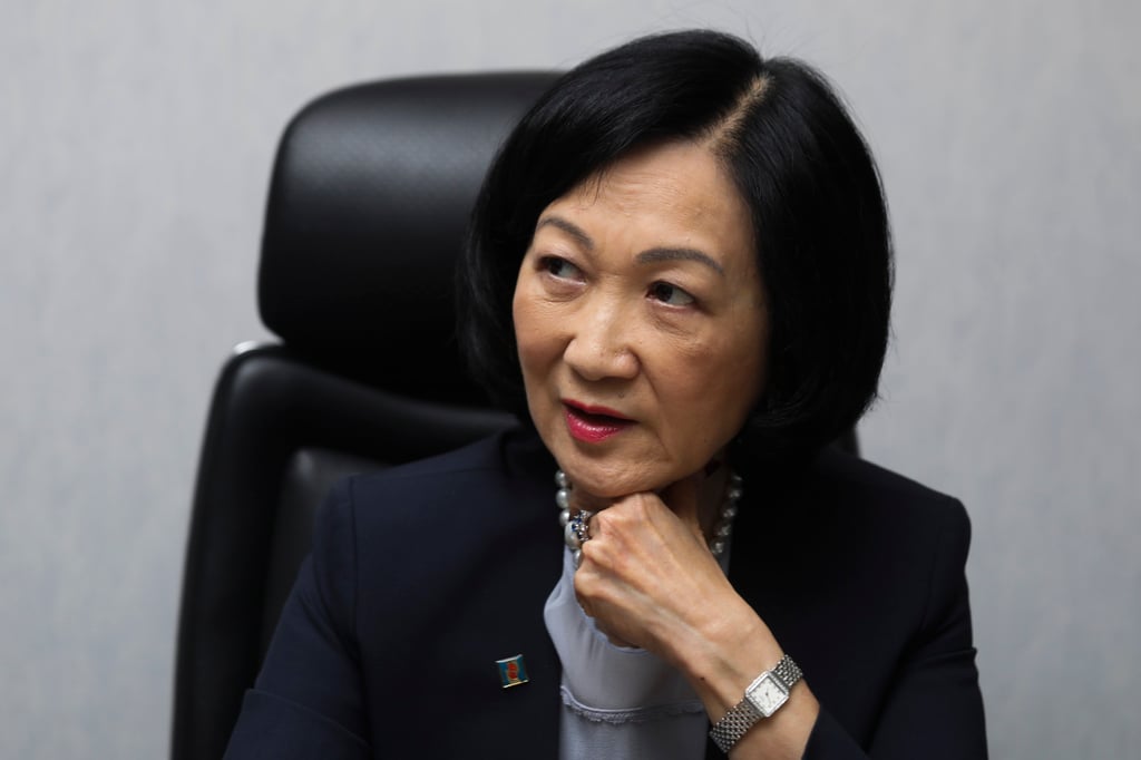Convenor of the Executive Council Regina Ip has slammed attacks on Olympic star fencer Vivian Wong as the work of “fawning puppets” of foreign powers. Photo: Xiaomei Chen