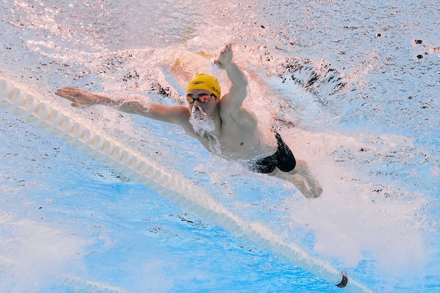Alex Saffy in action during the 100m butterfly S10