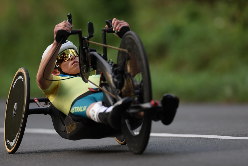 Lauren Parker competing at Paris Paralympics.