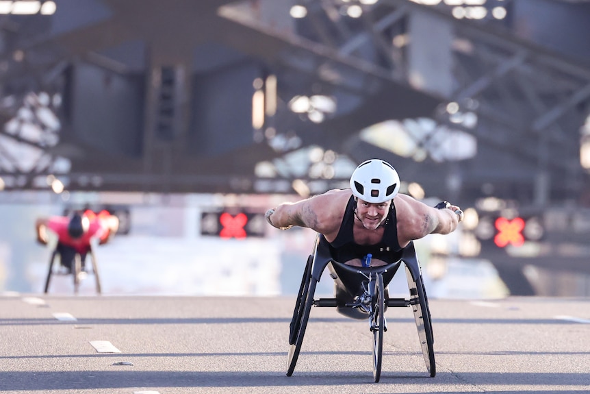 Joshua Cassidy rolls across the bridge