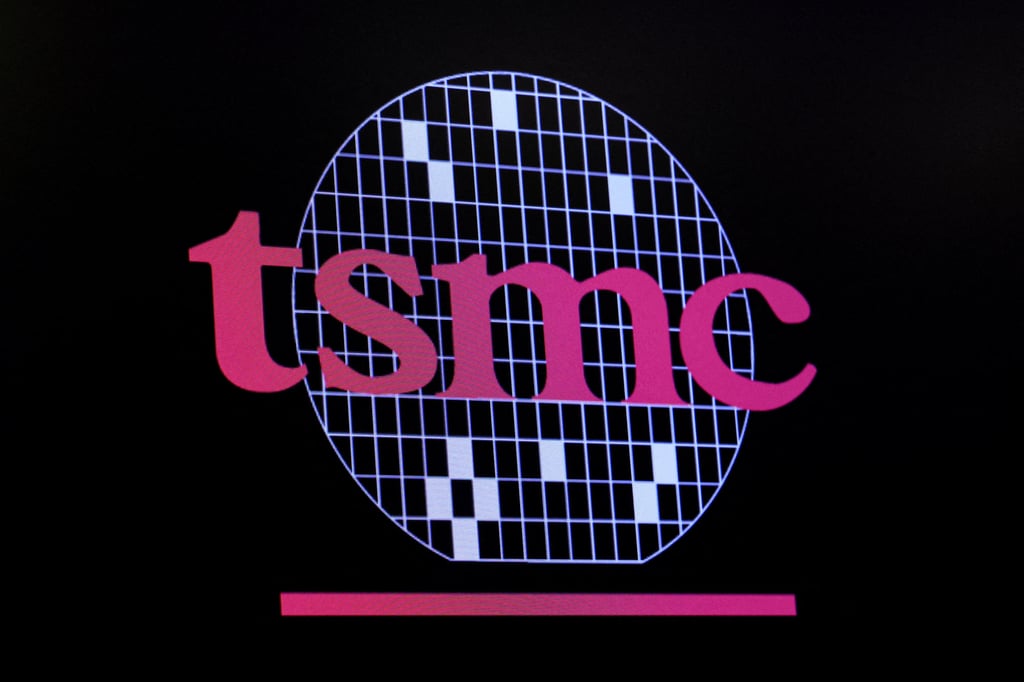 The company logo for Taiwan Semiconductor Manufacturing Company as displayed on the floor of the New York Stock Exchange in Manhattan in September 2023. Photo: Reuters The company logo for Taiwan Semiconductor Manufacturing Company as displayed on the floor of the New York Stock Exchange in Manhattan in September 2023. Photo: Reuters