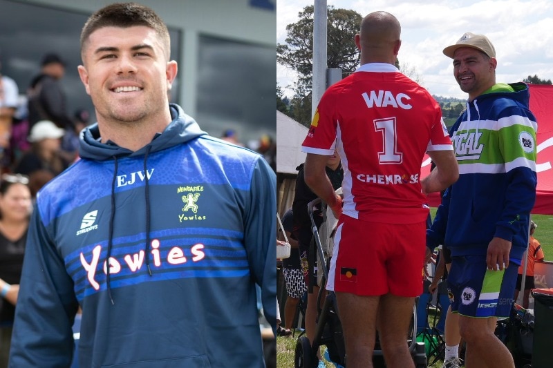 a composite of rugby league players at the koori knockout